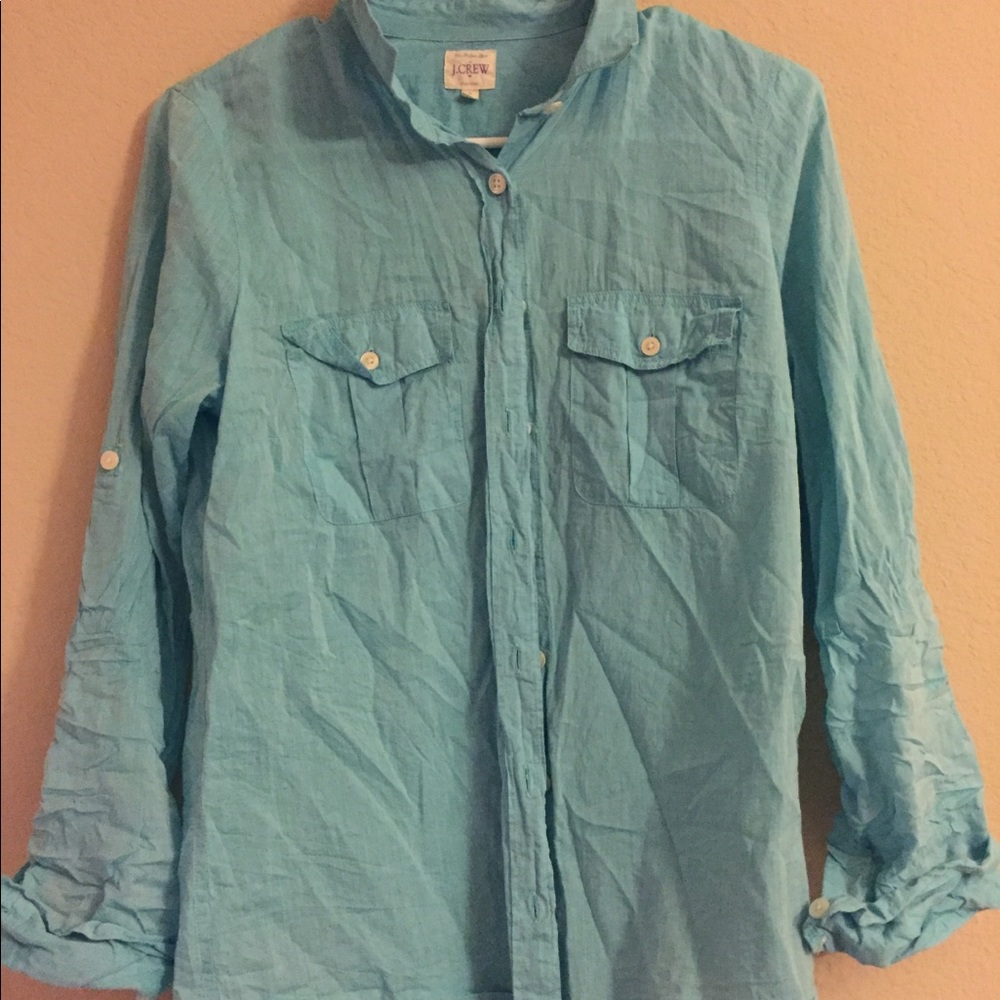Button down linen top